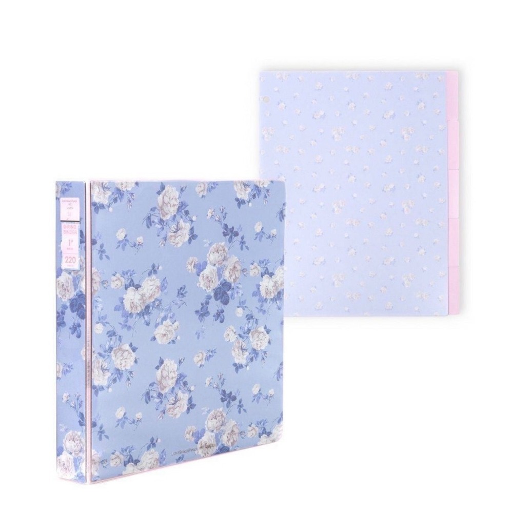 Love Shack Fancy Binder Everblooming Rosettes Floral Blue Trapper Keeper NEW - Picture 2 of 3